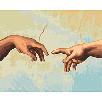 S117 - Набор для рисования по номерам 'Сотворение Адама' (фрагмент) Микеланджело, 40*50см, Cristyle