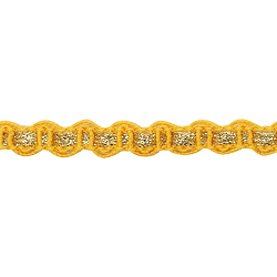 С922 Тесьма вязаная отделочная, 10 мм*10 м (желтый/золото)