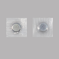 62125/set Кнопка магнитная потайная 10мм полиэтилен/металл, прозрачный/серебро BIG