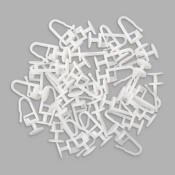 Крючок-гвоздик (бегунок) h-26мм, d-11мм пластик для потолочных шин, белый, 100 шт/упак