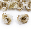 Цветы пришивные органза 'Роза' 2,5 см бежевый