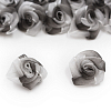 Цветы пришивные органза 'Роза' 2,5 см серый
