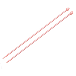 31629 Спицы вязальные прямые PEARL 4,5 мм*25 см, розовый, пластик, 2 шт PONY