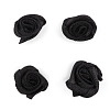 Цветы пришивные атласные 'Роза' 1,5 см, 4шт черный