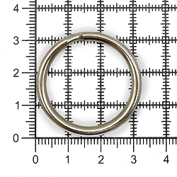 Кольцо для ключей 25мм (32*32мм, d-3,5мм) металл, никель