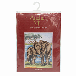 PCE963 Набор для вышивания Anchor 'Слоны' 23*18см