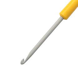 46204 Крючок вязальный с пластиковой ручкой 3,50мм*14см, алюм. PONY