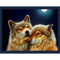 АЖ-1200 Алмазная мозаика 'Волк и волчица' 60*45см