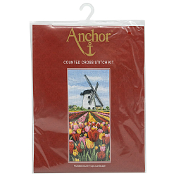 PCE0806 Набор для вышивания Anchor 'Тюльпаны у мельницы' 32х14 см