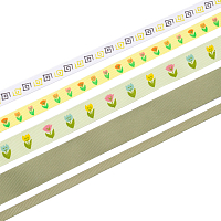 Набор репсовых лент 5 шт, 45 м (2 шт по 18 м и 3 шт по 3 м), цвет бледно-зеленый