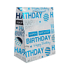 SR069-1 Пакет подарочный ламинированный 'Happy Birthday', 23*18*10см голубой