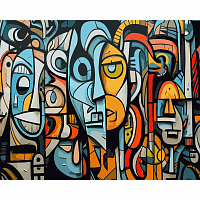 S099 - Набор для рисования по номерам 'Граффити в стиле кубизм', 40*50см, Cristyle